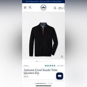 Peter Millar Suede Trim 1/4 Zip